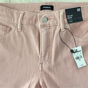 Express Women's Pink 70s Flare Jeans